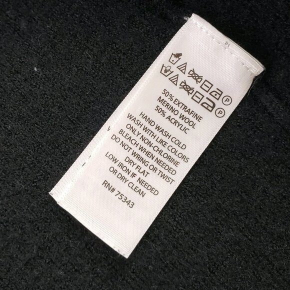 Tahari Merino Wool Open Front Sweater Womens Large Black Heavyweight Cardigan - Picture 6 of 8